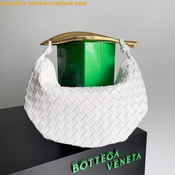 Replica Bottega Veneta Sardine Small Bag In White Intrecciato Lambskin 4