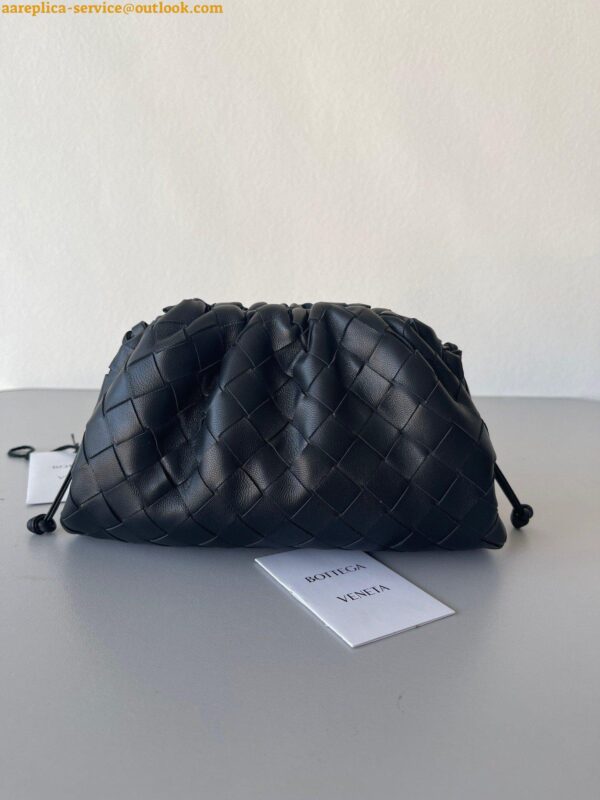 Replica Bottega Veneta Mini Pouch with Strap in Black Intrecciato Lambskin 11