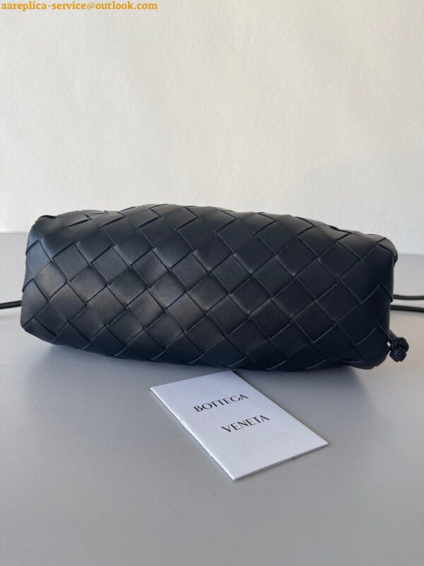 Replica Bottega Veneta Mini Pouch with Strap in Black Intrecciato Lambskin 10