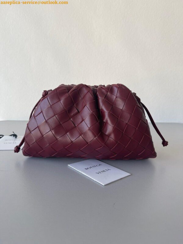 Replica Bottega Veneta Mini Pouch with Strap in Bordeaux Intrecciato Lambskin 5