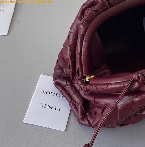 Replica Bottega Veneta Mini Pouch with Strap in Bordeaux Intrecciato Lambskin 6