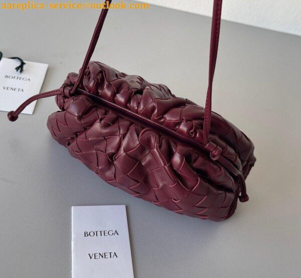 Replica Bottega Veneta Mini Pouch with Strap in Bordeaux Intrecciato Lambskin 7