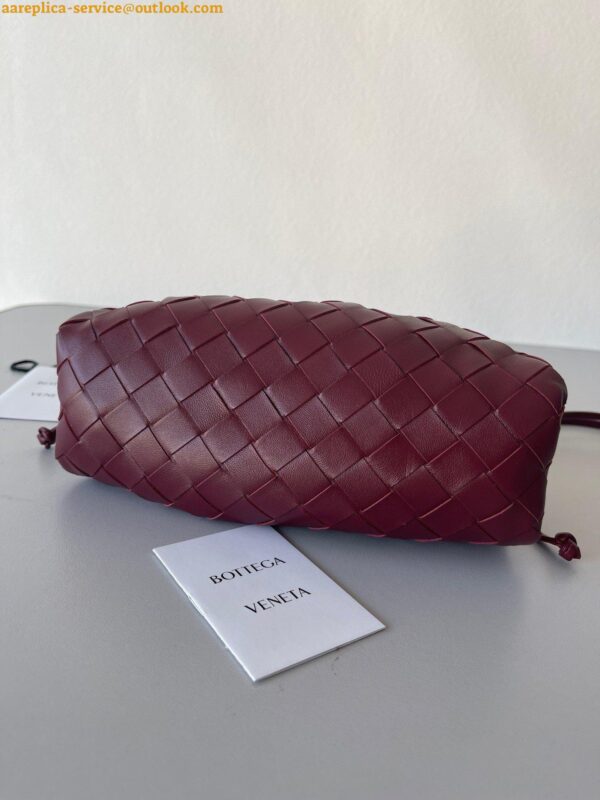 Replica Bottega Veneta Mini Pouch with Strap in Bordeaux Intrecciato Lambskin 9