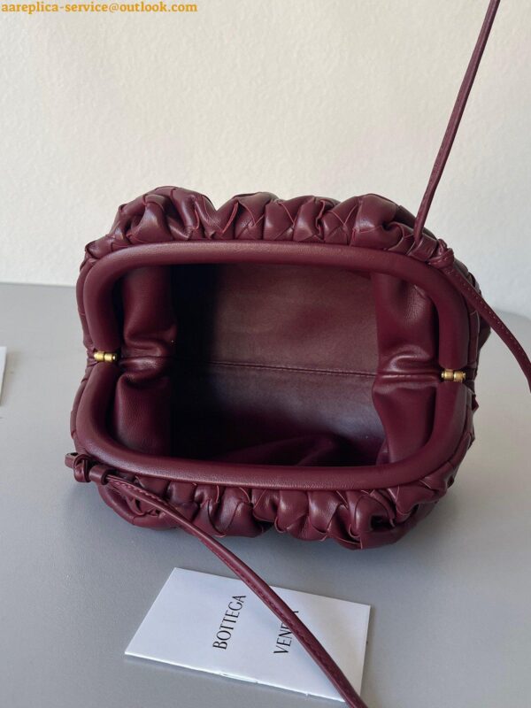 Replica Bottega Veneta Mini Pouch with Strap in Bordeaux Intrecciato Lambskin 12