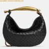 Replica Bottega Veneta Sardine Small Bag with Chain in Natural Raffia