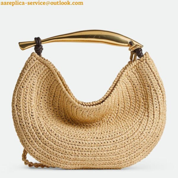 Replica Bottega Veneta Sardine Small Bag with Chain in Natural Raffia 2