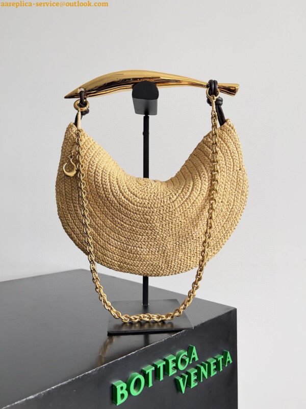 Replica Bottega Veneta Sardine Small Bag with Chain in Natural Raffia 11