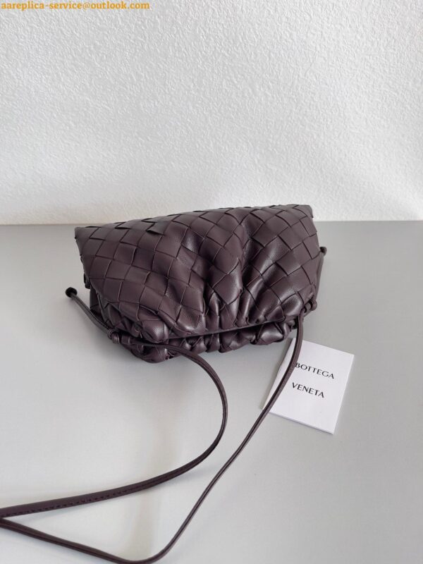 Replica Bottega Veneta Mini Pouch with Strap in Grape Intrecciato Lambskin 6