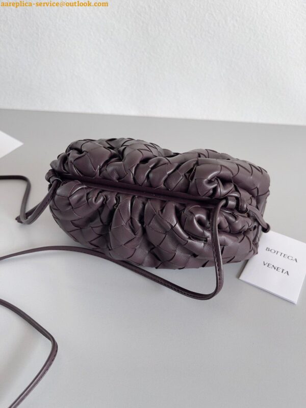 Replica Bottega Veneta Mini Pouch with Strap in Grape Intrecciato Lambskin 7