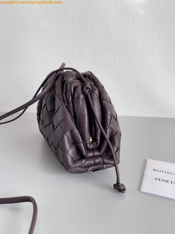 Replica Bottega Veneta Mini Pouch with Strap in Grape Intrecciato Lambskin 8