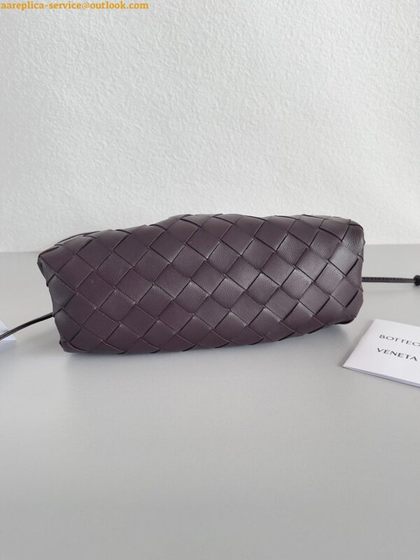 Replica Bottega Veneta Mini Pouch with Strap in Grape Intrecciato Lambskin 10