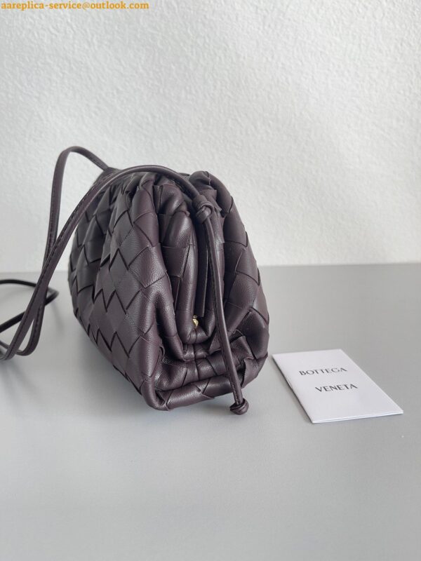 Replica Bottega Veneta Mini Pouch with Strap in Grape Intrecciato Lambskin 11