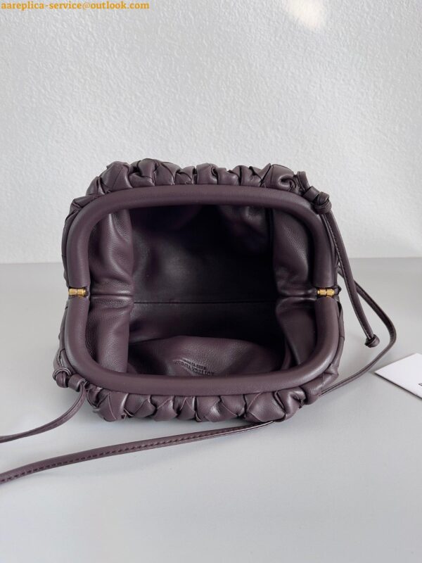 Replica Bottega Veneta Mini Pouch with Strap in Grape Intrecciato Lambskin 12