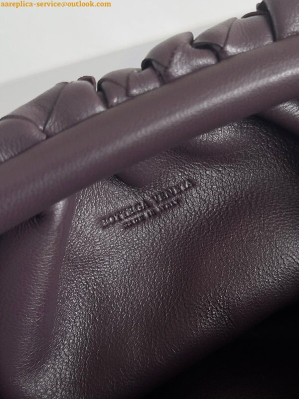 Replica Bottega Veneta Mini Pouch with Strap in Grape Intrecciato Lambskin 13