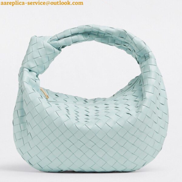 Replica Bottega Veneta BV Jodie Teen Bag In Teal Washed Intrecciato Lambskin 3