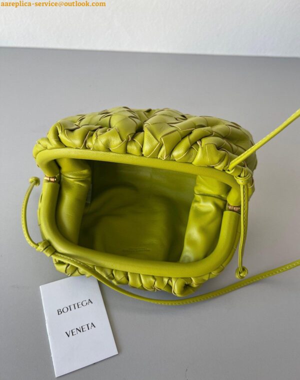 Replica Bottega Veneta Mini Pouch with Strap in Kiwi Intrecciato Lambskin 5