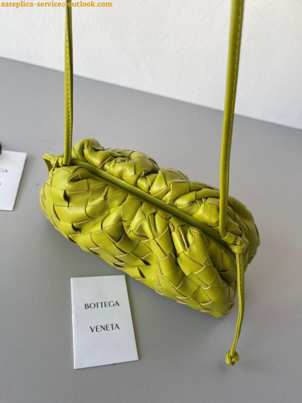 Replica Bottega Veneta Mini Pouch with Strap in Kiwi Intrecciato Lambskin 6