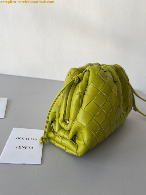 Replica Bottega Veneta Mini Pouch with Strap in Kiwi Intrecciato Lambskin 9