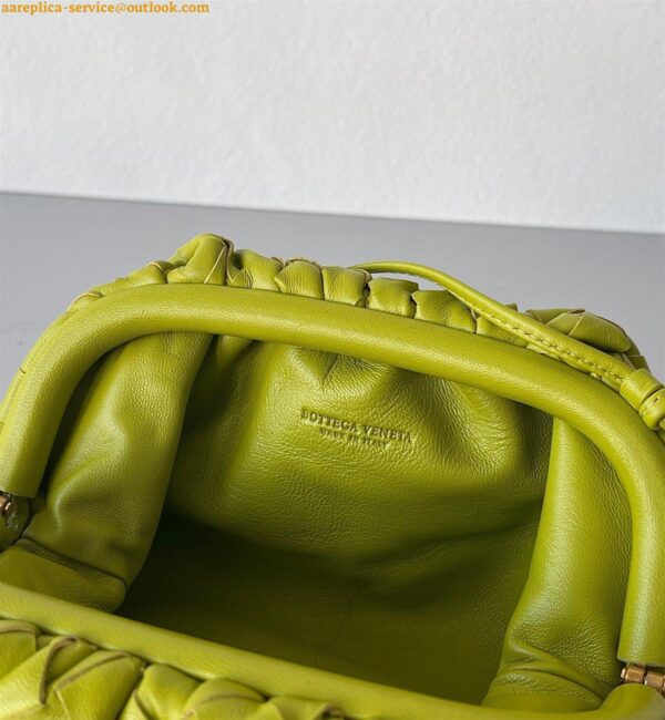 Replica Bottega Veneta Mini Pouch with Strap in Kiwi Intrecciato Lambskin 10