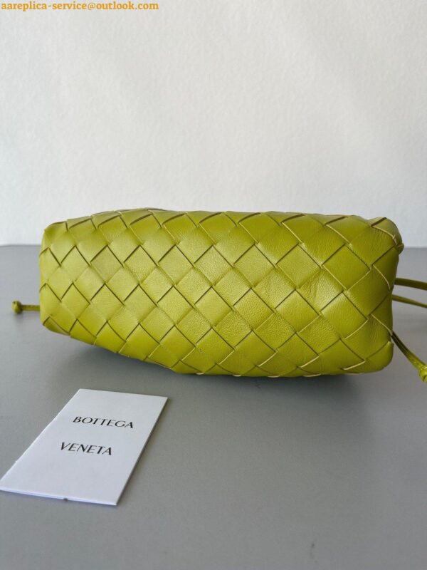 Replica Bottega Veneta Mini Pouch with Strap in Kiwi Intrecciato Lambskin 12