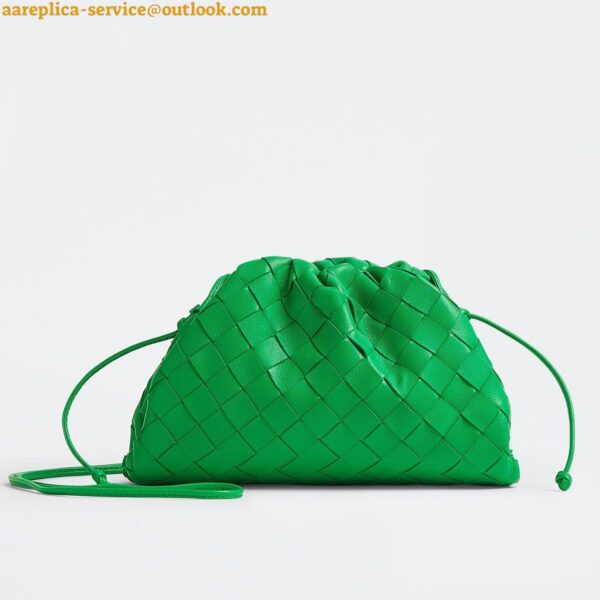 Replica Bottega Veneta Mini Pouch with Strap in Parakeet Intrecciato Lambskin 6