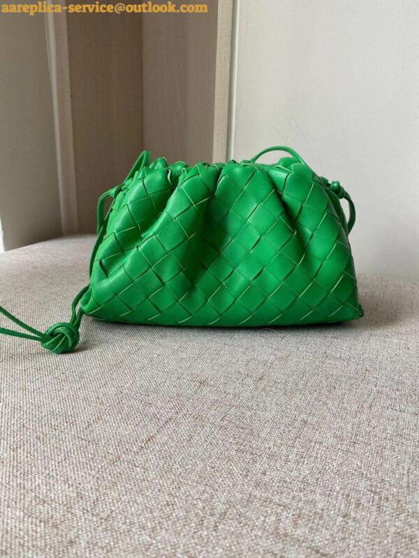 Replica Bottega Veneta Mini Pouch with Strap in Parakeet Intrecciato Lambskin 13