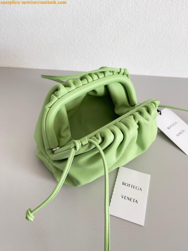 Replica Bottega Veneta Mini Pouch with Strap in Pistachio Calfskin 5