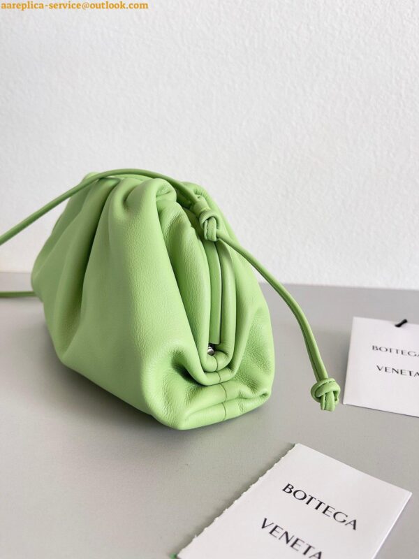 Replica Bottega Veneta Mini Pouch with Strap in Pistachio Calfskin 8