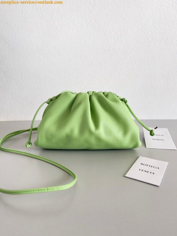 Replica Bottega Veneta Mini Pouch with Strap in Pistachio Calfskin 11