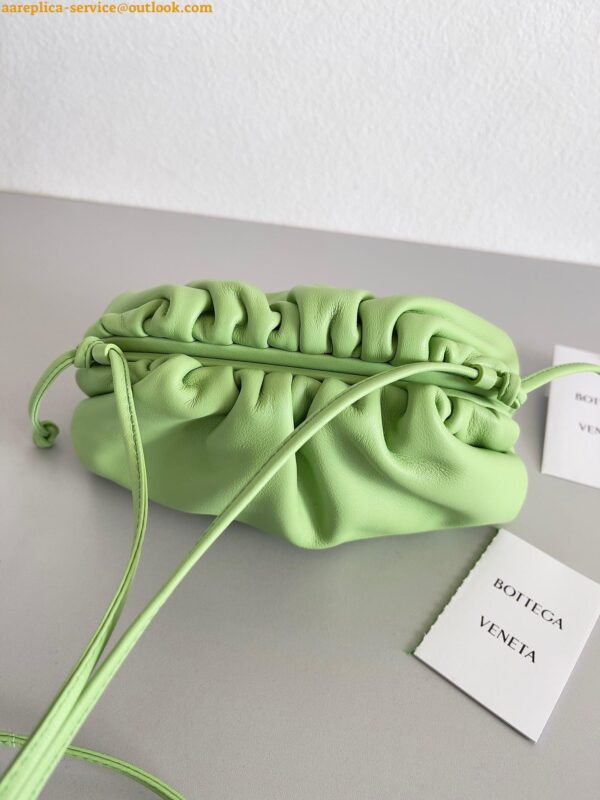 Replica Bottega Veneta Mini Pouch with Strap in Pistachio Calfskin 13