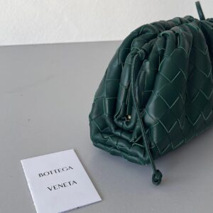 Replica Bottega Veneta Mini Pouch with Strap in Raintree Intrecciato Lambskin 2