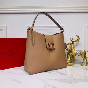 Replica Valentino 50027 Vsling Grainy Calfskin Hobo Bag Apricot