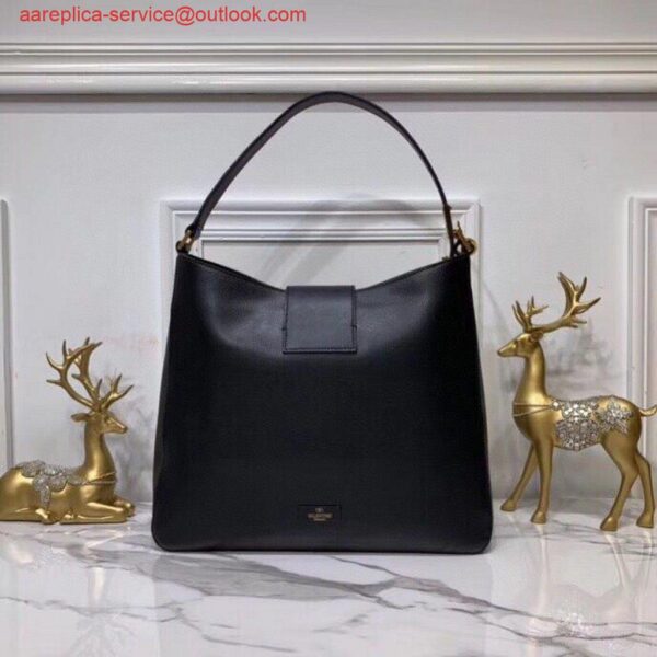 Replica Valentino 50027 Vsling Grainy Calfskin Hobo Bag Black 4