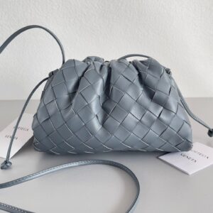 Replica Bottega Veneta Mini Pouch with Strap in Thunder Intrecciato Lambskin