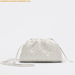 Replica Bottega Veneta Mini Pouch with Strap in White Intrecciato Lambskin 2