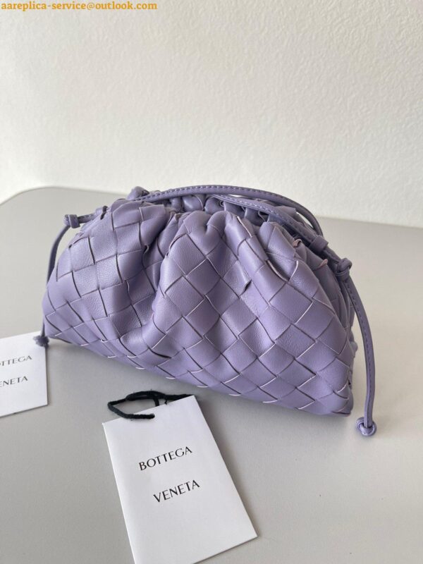 Replica Bottega Veneta Mini Pouch with Strap in Wisteria Intrecciato Lambskin