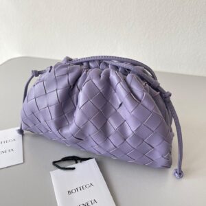 Replica Bottega Veneta Mini Pouch with Strap in Wisteria Intrecciato Lambskin 2