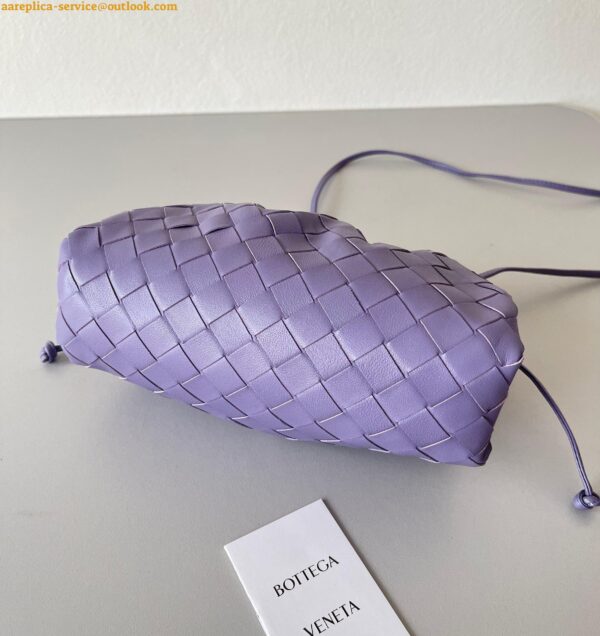Replica Bottega Veneta Mini Pouch with Strap in Wisteria Intrecciato Lambskin 9