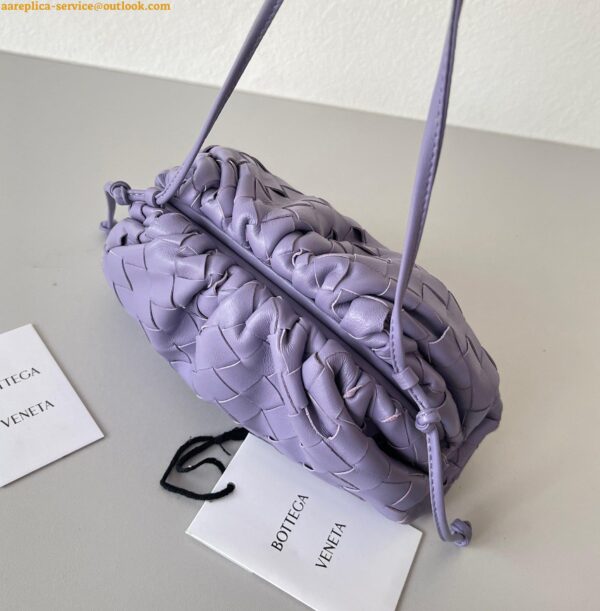 Replica Bottega Veneta Mini Pouch with Strap in Wisteria Intrecciato Lambskin 10