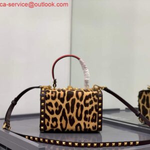 Replica Valentino 7300 Rockstud Alcove Grainy Calfskin BOX Bag XW2B0J73 Leopard print 2