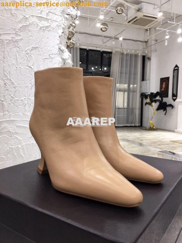 Replica Bottega Veneta BV Almond Boots 608840 in Lambskin Nude 6