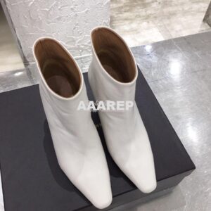 Replica Bottega Veneta BV Almond Boots 608840 in Lambskin White 2