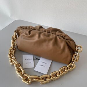 Replica Bottega Veneta The Chain Pouch Bag In Teak Calfskin