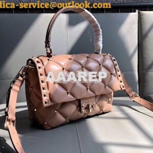 Replica Valentino Candystud Top Handle Bag Beige 2