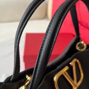 Replica Valentino Alltime Medium Bag in Black Grained Calfskin