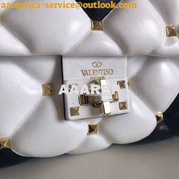 Replica Valentino Candystud Top Handle Bag Black White 7