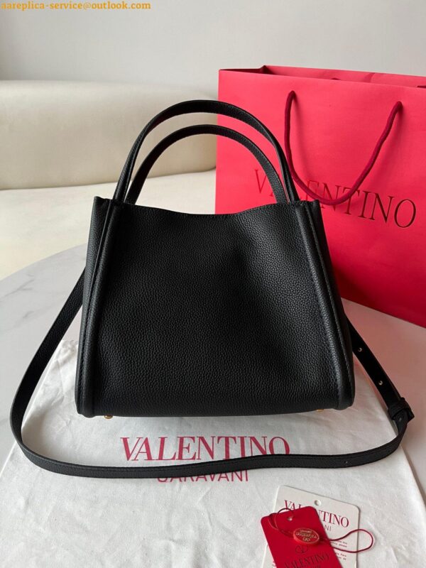 Replica Valentino Alltime Medium Bag in Black Grained Calfskin 12