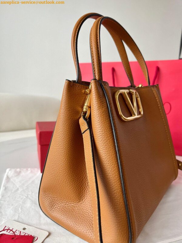 Replica Valentino Alltime Medium Bag in Brown Grained Calfskin 12