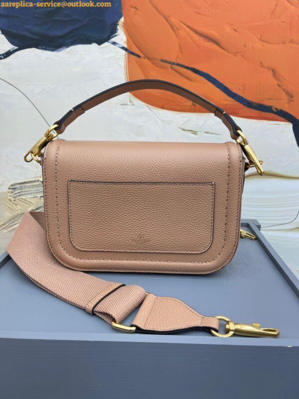 Replica Valentino Alltime Shoulder Bag in Beige Grained Leather 13