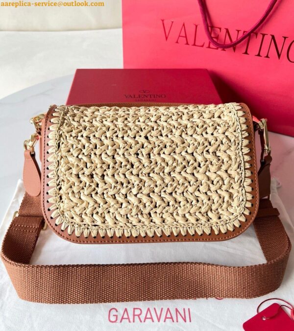 Replica Valentino Alltime Shoulder Bag in Natural Raffia 6